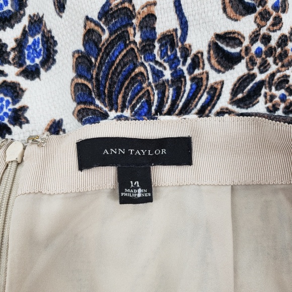 Ann Taylor Antique Floral Pencil Skirt Sz 14 - Picture 6 of 8
